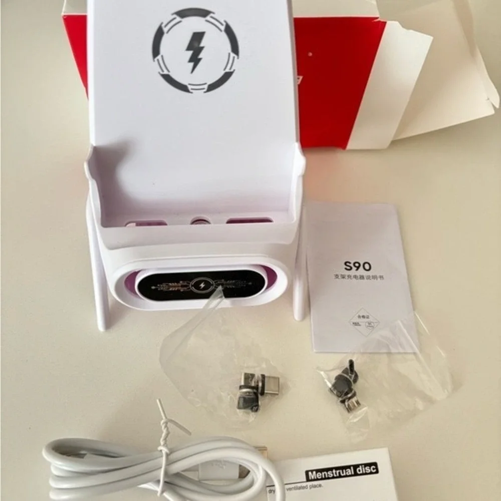 S90 Wireless Charging Stand for iPhone‎ Samsung AirPods Qi Devices Magnetic Tips